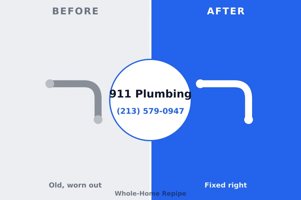 Before and after: plumbing repair Rossville, GA